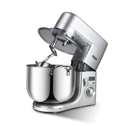 Houselin Stand Mixer, 10L Brush Stainless Steel Bowl, Suitable for Most Home Cooks, Silver Grey.