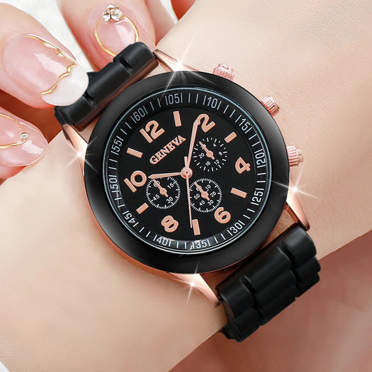 2/3PCS Fashion Silicone Band Women Watches Arabic Dial Ladies Quartz Watch Set Reloj Mujer（Without Box）.