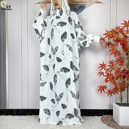 2025Hot Sales New Ramadan Muslim Double Hat Women Abaya Prayer Garment Islam Turkey Arabic Femme Abaya Prayer Kaftan Loose Robes.