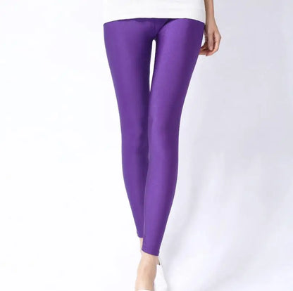 New Spring Solid Candy Neon Leggings for Women High Stretched Female Legging Pants Girl Clothing Leggins Plug Size.
