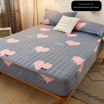 WOSTAR Thicken quilted mattress protector cover couple luxury double bed elastic fitted sheet style king size protection pad 180.