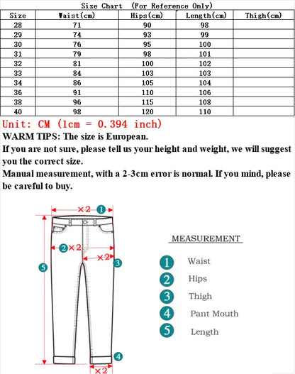 Men Business Denim Pants Male Classic Casual Straight Leg Slim Fit Trousers Elastic Solid Smoke Gray Pants.
