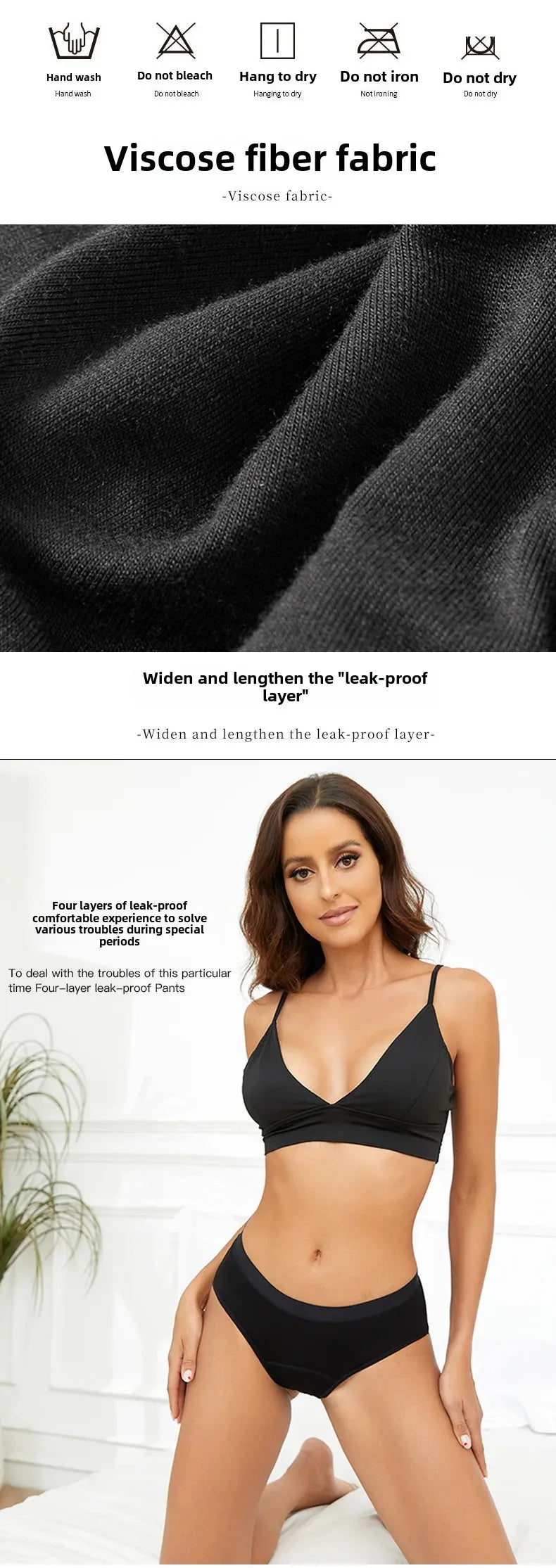 Plus Size Pure Cotton Triangle Menstrual Period Underwear Women's Sanitary Pants Leak Proof Comfortable Innerwear Female Period.