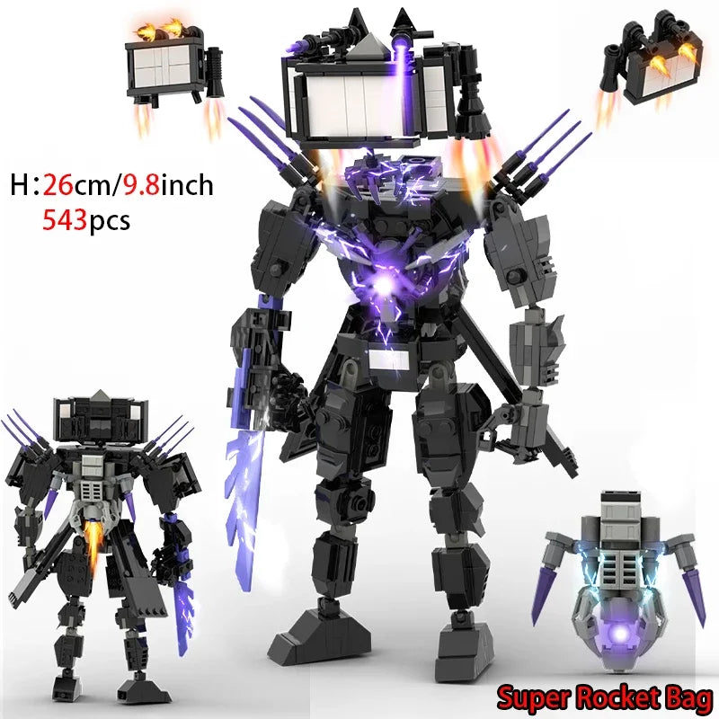 Moc Skibidi Toilet Action Figures builing blocks,Camerman Titan Speakerman Surveillance Man TVMan Boys Bricks Toys For Kids Gift