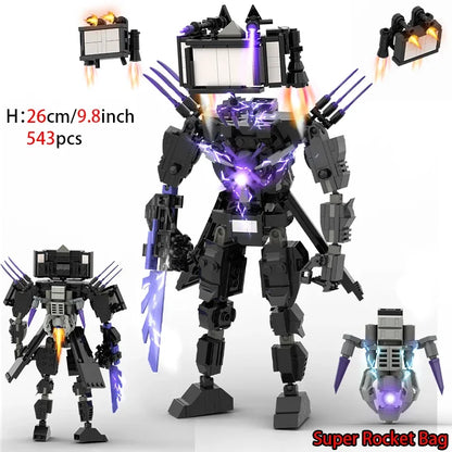 Moc Skibidi Toilet Action Figures builing blocks,Camerman Titan Speakerman Surveillance Man TVMan Boys Bricks Toys For Kids Gift