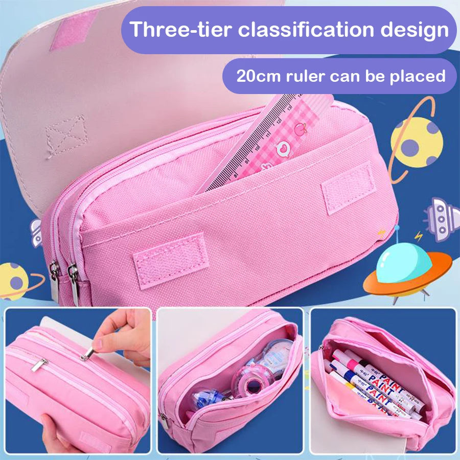 Kawaii Federmäppchen, großes Fassungsvermögen, Astronautenbeutel, wasserdicht, waschbar, Leder, Stiftbox, Schule, Bürobedarf, Schreibwaren.