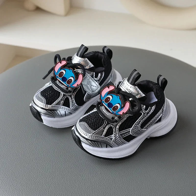 Disney Mickey Mouse Girl Sports Shoes Spring Autumn Soft Sole Sneakers Children Casual Shoes Boy cute Breathable Running Shoes.