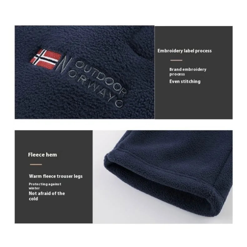 Men's Polar Fleece Pants Winter Thicken Warm Casual Fleece-Lined Jogging Sweatpants Men Loose Oversized Straight Trousers Male