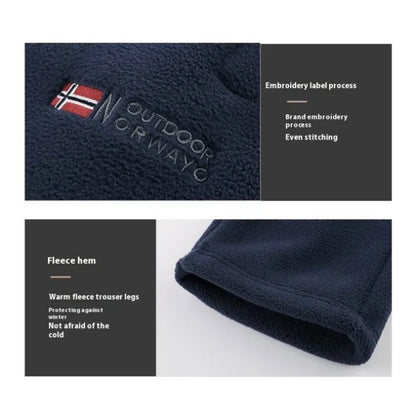 Men's Polar Fleece Pants Winter Thicken Warm Casual Fleece-Lined Jogging Sweatpants Men Loose Oversized Straight Trousers Male