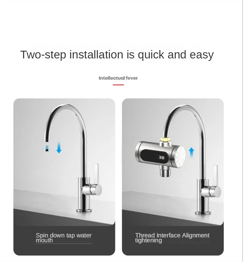2025 New Kitchen stainless steel electric hot water faucet instant hot heating faucet water heater hot and cold.