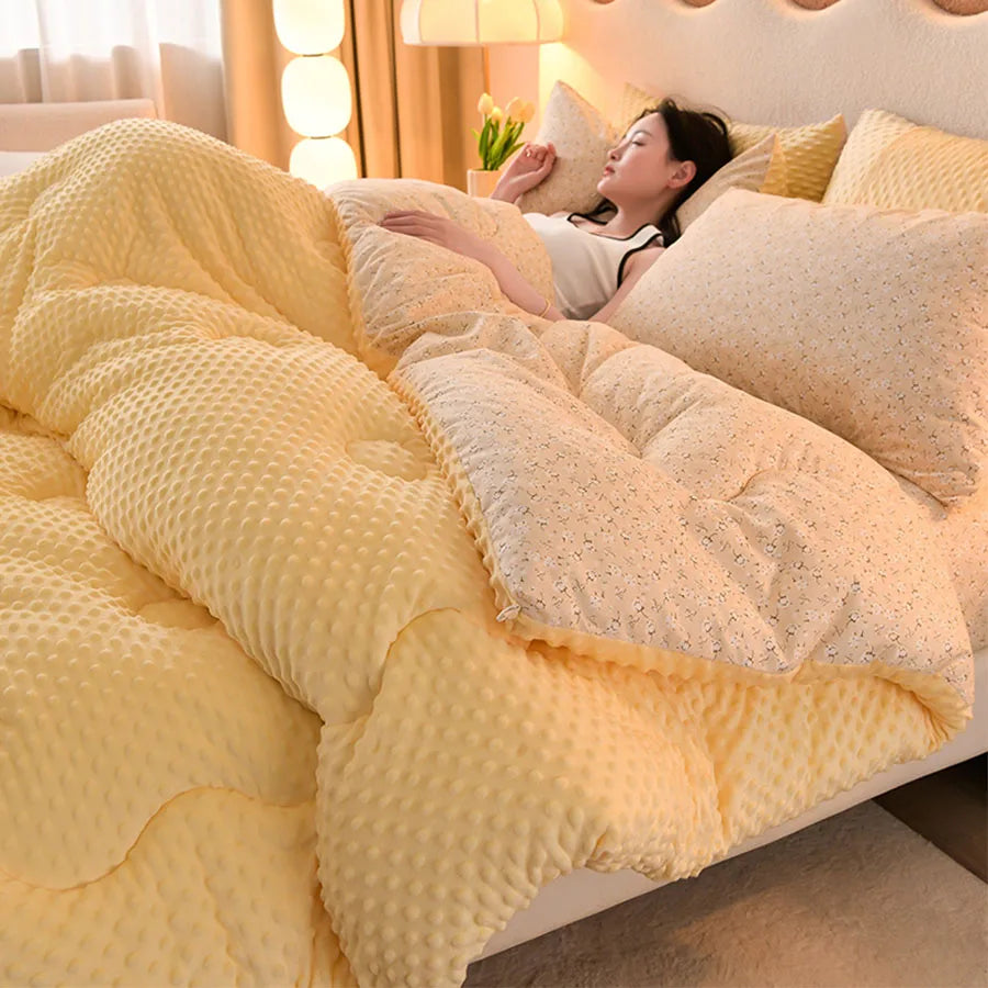 KDJEIKZ  Microfiber is thickened by 3D beanie velvet to protect the warm winter blanket by single double fall and winter