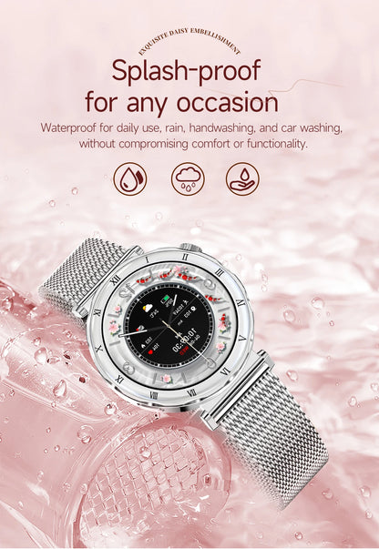 LIGE Luxury 1.19” AMOLED Screen Smart Watch Women Health Monitor Women's Wristwatch Bluetooth Call Waterproof Ladies Smartwatch