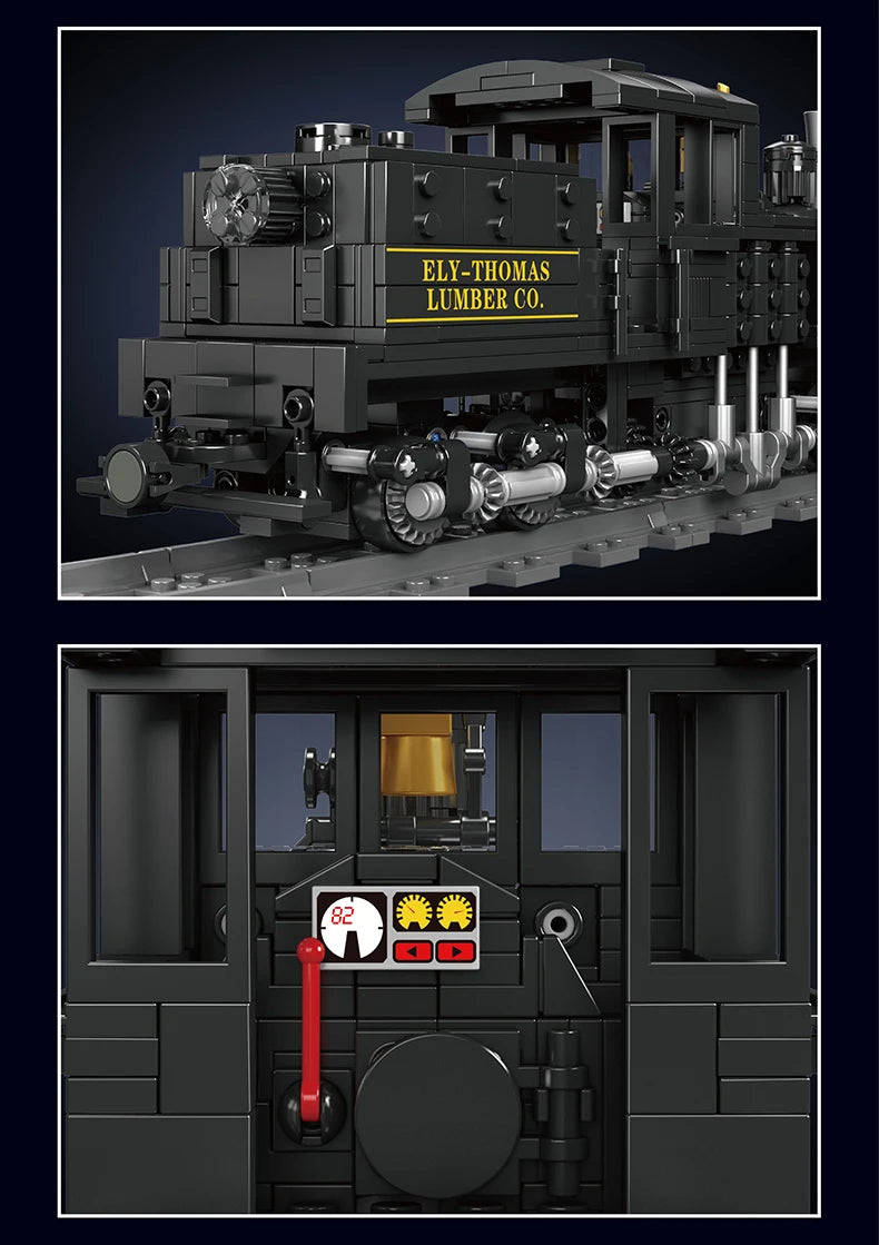 Mould King 12032 Technical Train Toys The RC&RC Shay-Type Steam Locomotive Building Block Assembly Car Brick Kids Christmas Gift.