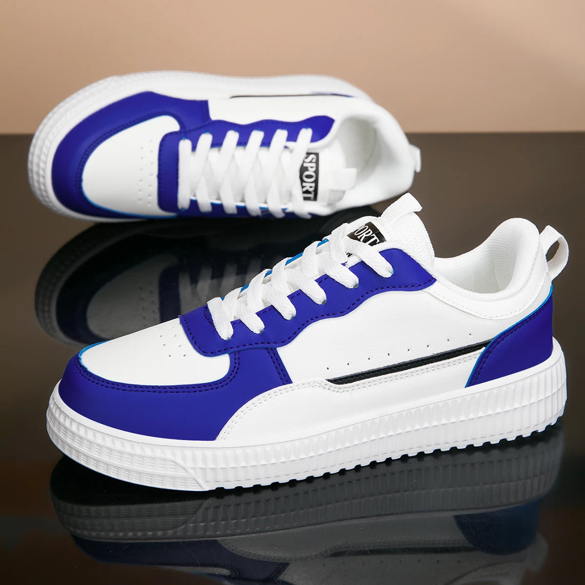 YRZL Leather Sports Women Casual Shoes Lightweight Running Shoes Platform White Sneakers Men Outdoor Breathable Sport Shoes.