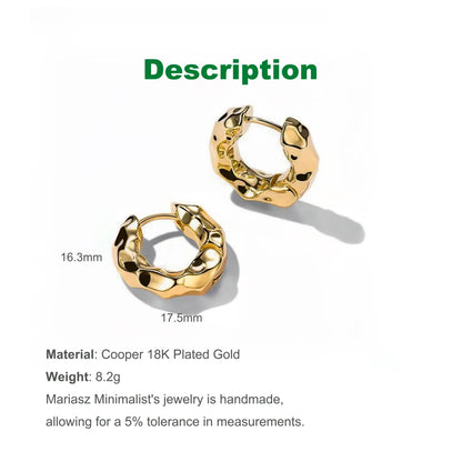 Mariasz Minimalist New Hot Sell Trendy Plated Gold Color Circle Earrings for Women Ear Hoop Earring Classic Jewelry.