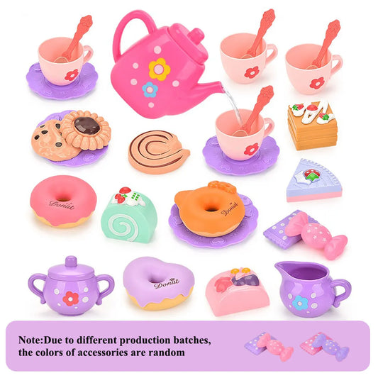 Kids Tea/Pastry Set Toy Simulation Pretend Play Food Playset for Children Montessori Toddler Children Gift Kitchen Girl.