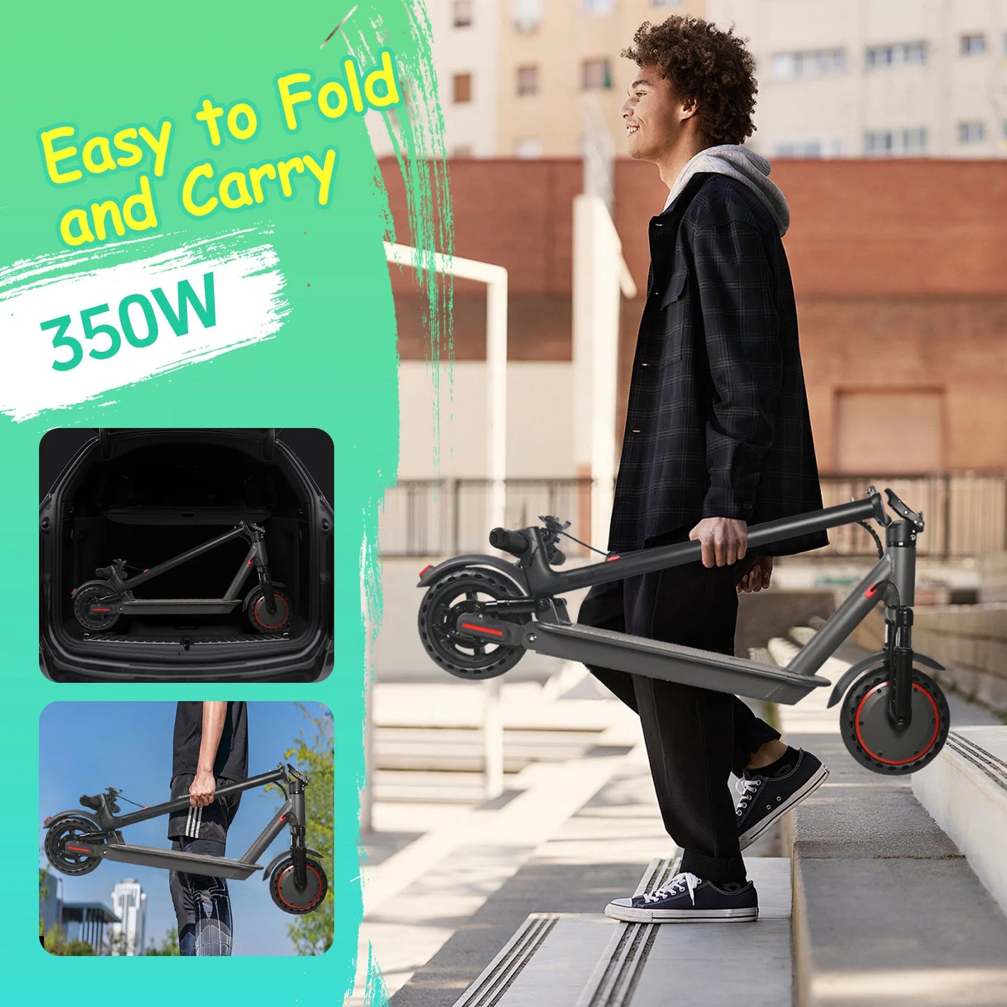 AOVOPRO HP07 Electric Scooter 600W Instantaneous Maximum Power 31KM/H 36V10.5Ah 35KM with Turn Signal Shock Absorption EScooter.