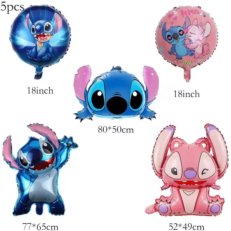 Disney Lilo Stitch Geburtstag Party Dekoration Kinder Stitch Thema Geschirr Set Engel Luftballons Happy Banner Zubehör für Mädchen zugunsten