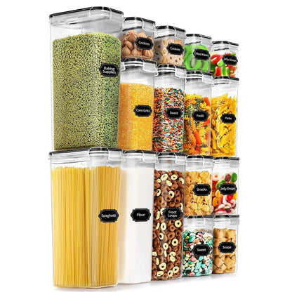 Airtight Food Storage Containers With Lids Thickened Transparent Square Jars For Kitchen Pantry Organization - Dry Food Cereal.