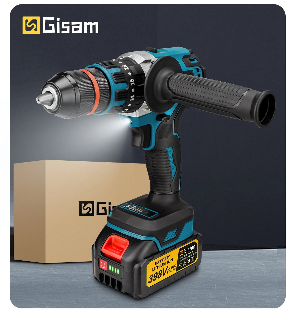 13 mm 480 N.M bürstenloser elektrischer Schlagbohrschrauber Akku-Bohrschrauber Elektroschrauber DIY-Treiber Elektrowerkzeug für Makita 18 V Akku-Pin