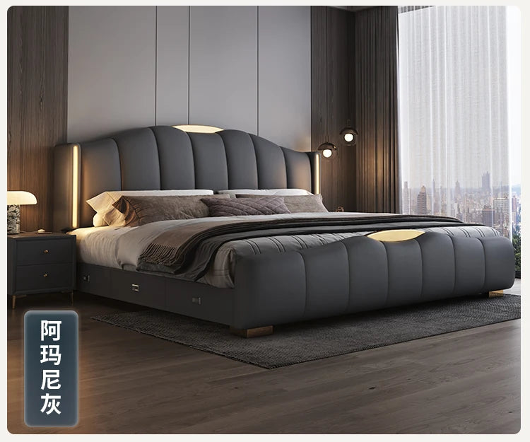 200 x 220 cm Rahmen-Kopfteil, Hochzeitsbett, Hauptschlafzimmer, Kingsize-Doppelbett, 3 Schubladen, Aufbewahrung, luxuriöse Schlafzimmermöbel in voller Größe