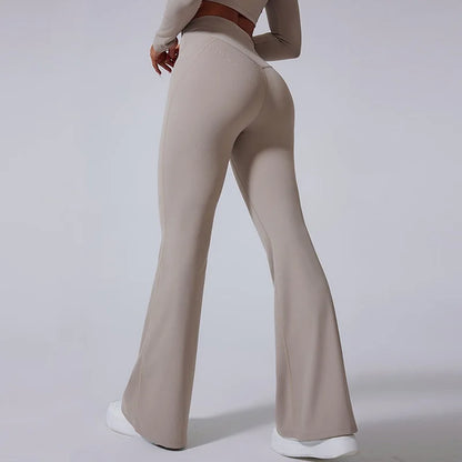 Cloud Hide Blue Sports Leggings Plus Size Long Yoga Pants Women Gym Fitness Running Flared Trousers High Waist Workout Tights