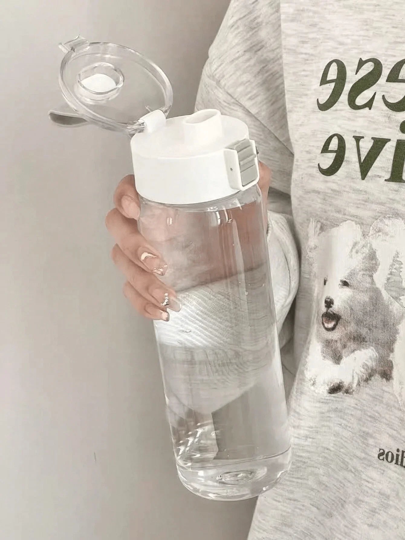 Portable Plastic Water Bottle Sports Fitness Large Capacity Transparent Cup with Tea Compartment Outdoor Anti-drop Water Bottle.