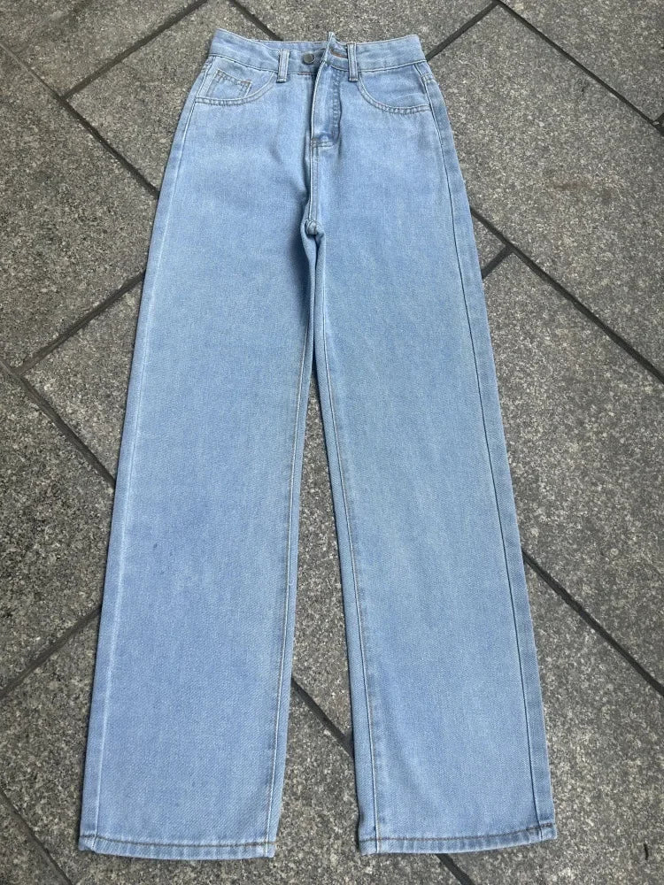 2000s Jeans Women High Waist Wide Leg Straight Y2K Jean Women's Loose Fit Denim Trousers Comfortable Plus Size Casual Pants.
