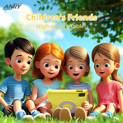 ANRY 10.1 inch Kids Android 15 Tablet 8GB (4+4GB) RAM 64GB ROM 5000Mah Octa-core 5G Wifi Children's Learning Educational Tablets.