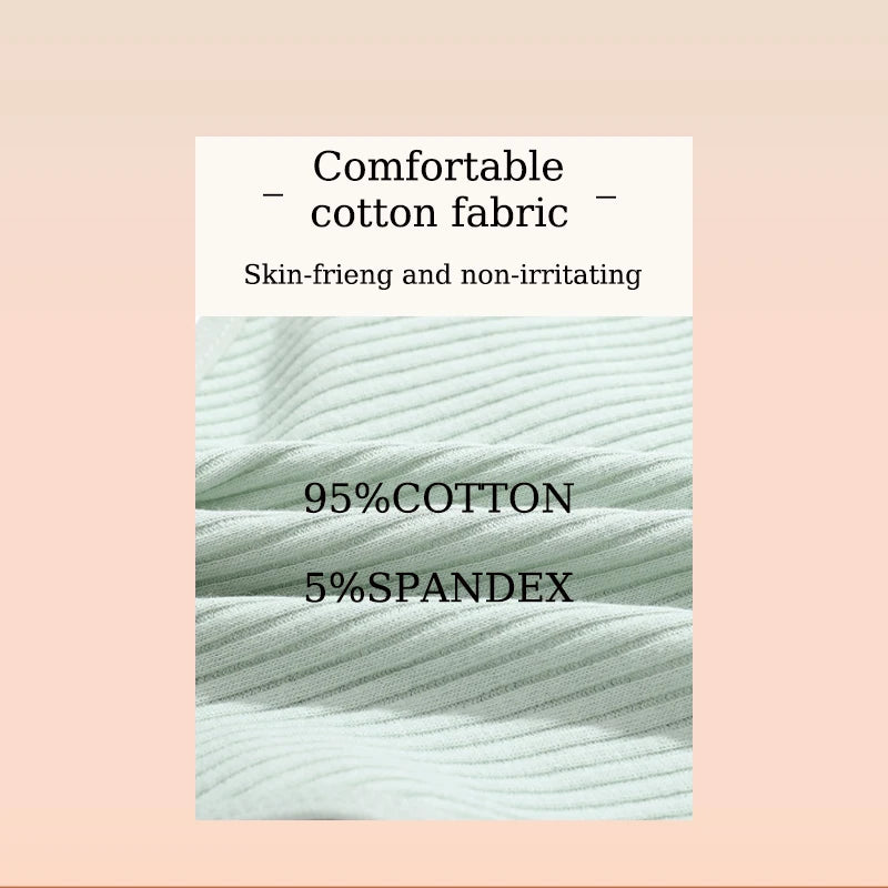 New 7Pcs/Set Seamless Cotton Fabric Thongs For Women Sexy Solid Color Stripe Underwear Female Comfortable Breathable Underpants.