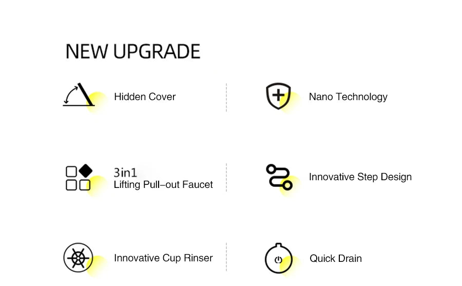 ASRAS Large Size Flip Cover Hidden Island Kitchen Sink 304 Stainless Steel 4mm Thickness Handmade Stepped Sink Cup Rinser Sinks