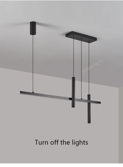 Neue Restaurant Kronleuchter moderne einfache Esszimmer Tisch Bar Lichter lange Streifen Scheinwerfer kreative Designer Pendelleuchten