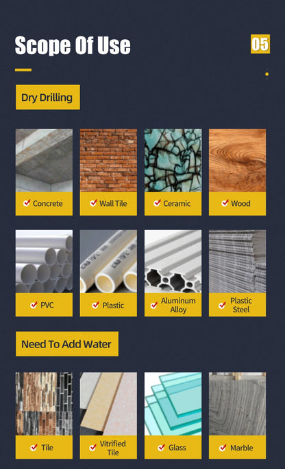 TOOLEYE Kreuz Hex Bohrer Set Für Beton Porzellan Fliesen Glas Metall Multifunktions Bohrer Bits Kit Power Werkzeuge Bohren Bohrer