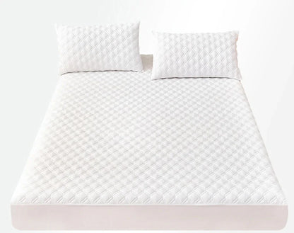 WASART Waterproof mattress protector cover quilted thicken elastic fitted sheet style couple double bed protection pad king size.