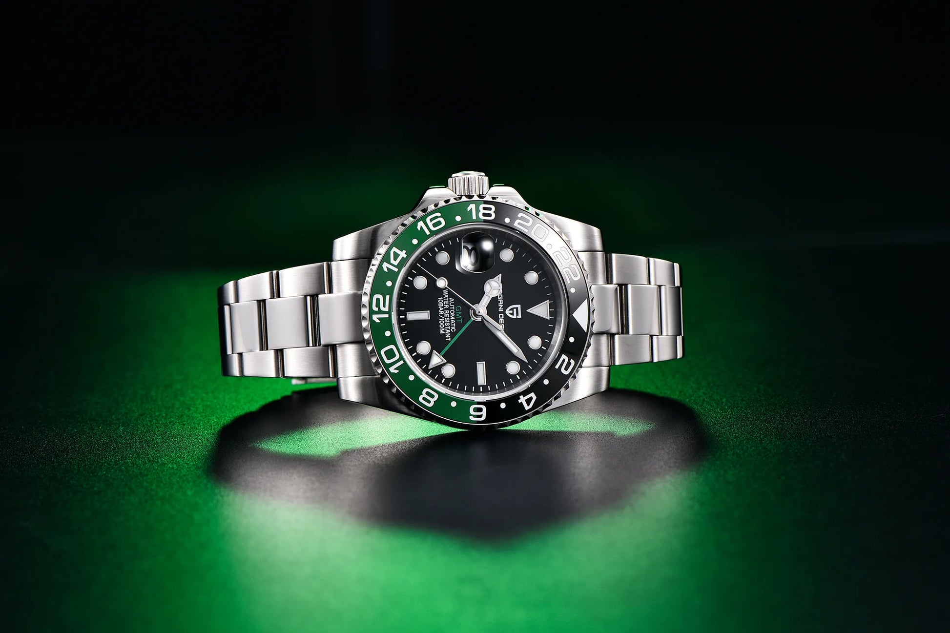 PAGANI DESIGN 40MM Ceramic GMT Automatic Watch Men's Mechanical Watch Sapphire Glass 100m Waterproof Men's Mechanical Watch.