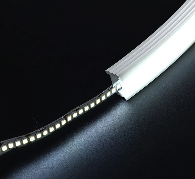 Black Flexible LED Neon Rope Lamp Silicone Tube Diffuser Recessed Channel For WS2811 WS2812B Waterproof Ribbon Neon Strip Lights.