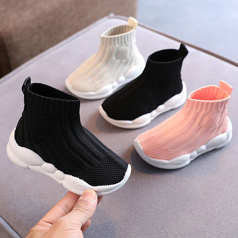 Kids Sock Shoes Knitted Fashion High Top Sneakers for Boys Girls Casual Sport Sock Sneakers 2-6 Years Children Tennis Shoes.