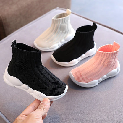Kids Sock Shoes Knitted Fashion High Top Sneakers for Boys Girls Casual Sport Sock Sneakers 2-6 Years Children Tennis Shoes.