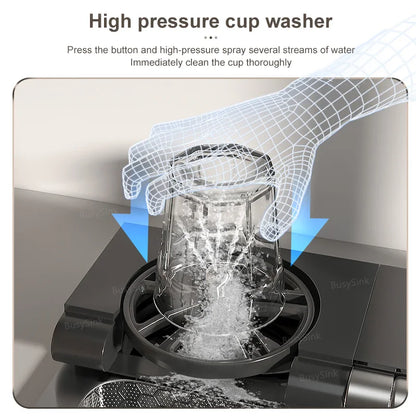 Wasserfall-Küchenspüle aus Edelstahl, multifunktional, groß, Einzelschlitz, Geschirrspülbecken, Küchenrenovierung