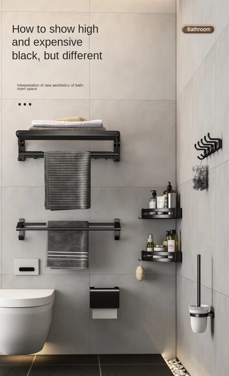 Metalle Badezimmer Handtuchhalter Stanzfreier Rack Toilettenanhänger Raum Aluminium Badezimmer Handtuchhalter, Handtuchhalter, Handtuchhalter Badezimmer