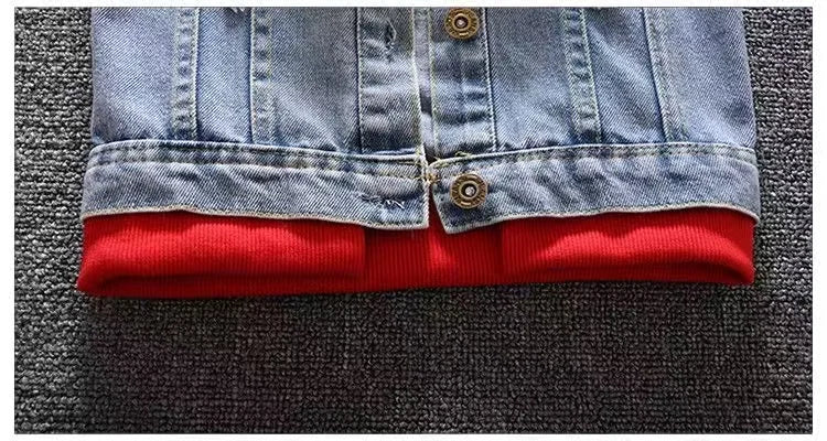 2024 Autumn Winter Boys Jean Set Jacket New Cowboy Jeans Suit Jacket Handsome Children Clothing.