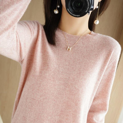 2025 frauen Pullover Frühling Herbst Lange Hülse O-ansatz Pullover Warme Bodenbildung Shirts Koreanische Mode Pullover Strickwaren Weiche Jumper