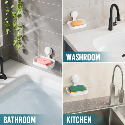 TAILI Seifenschale für die Dusche, wasserdichter Duschseifenhalter, robuste Seifenschale ohne Bohren, Seifenhalter für Badezimmer, Küchenspüle