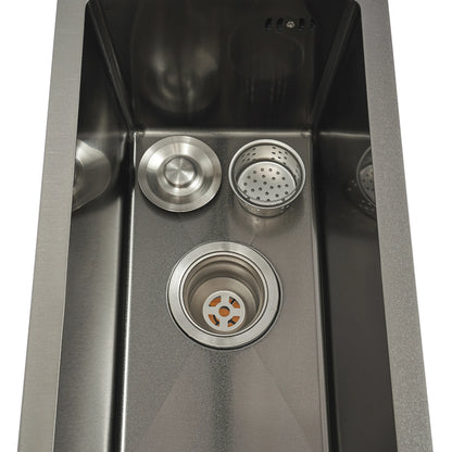 Edelstahlspüle, Küchenspüle, kleine Küchenspüle, Mini-Spüle mit Wasserhahn und Abfluss, 50 x 28 cm