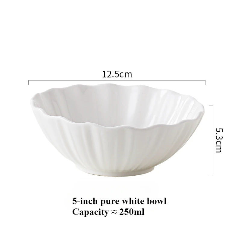 European high-end gold edged ceramic bowl, fruit salad bowl, household breakfast rice noodle bowl, hotel restaurant tableware