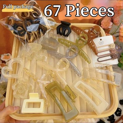 New 8-137PCS Set Hair Clip Combination Women Hair Accessories Grab Clip Hair Band Temperament Hairclip High Ponytail Headband
