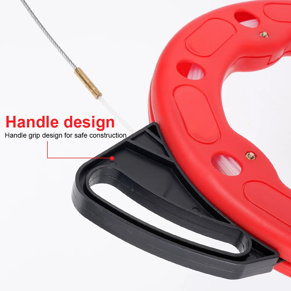 4mm 25/30 Meter Fiberglass Wire Cable Puller Fish Tape Reel Nylon Conduit Ducting Rodder Pulling Guide Device Wire Cable Tool.