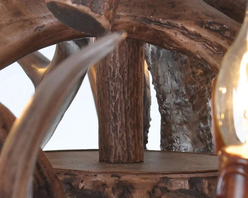 Retro Harz Geweih führte Kronleuchter Restaurant Zimmer Schreibtische Loft Decke Pendel leuchten Home Decoration Zubehör Leuchte.