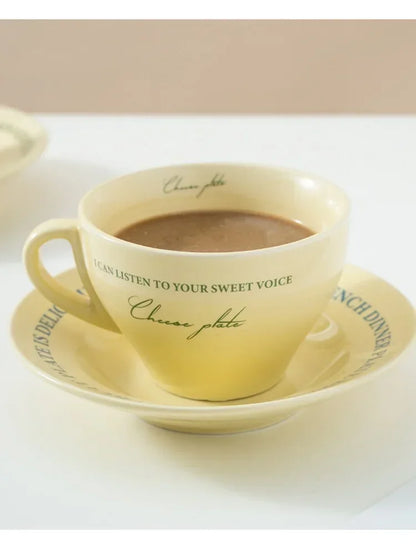 Ceramic Cup and Saucer Coffee Cup Set Milk Mug Dessert Plate Teaware Afternoon Tea Cup Drinkware Drinking Utensil Birthday Gift.