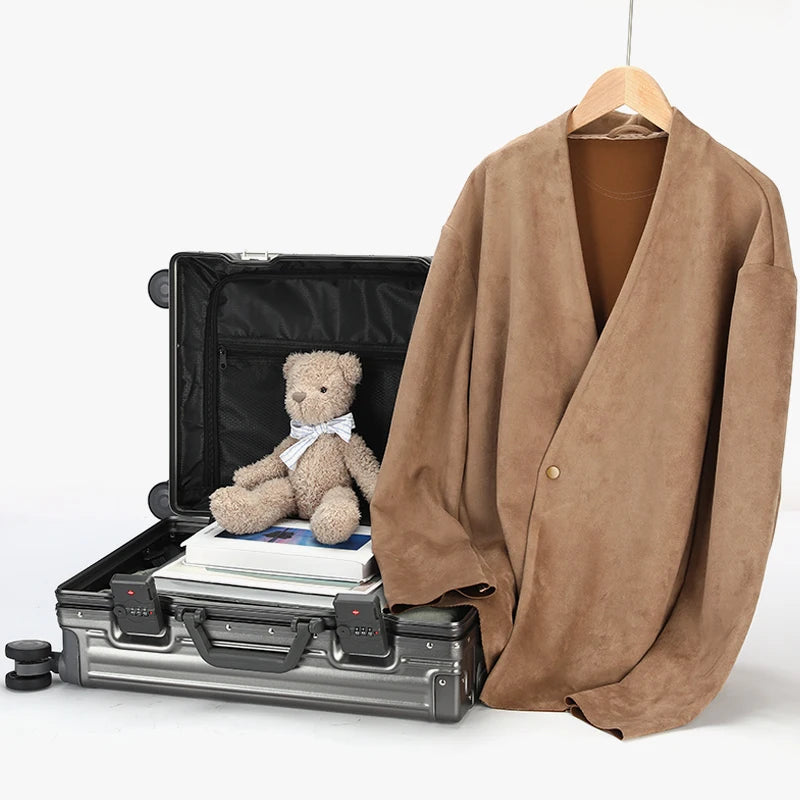 Studentenkoffer mit Aluminiumrahmen, großes Fassungsvermögen, Trolley-Koffer, neue, starke und langlebige Passwortbox, Herren- und Damen-Universalrad.